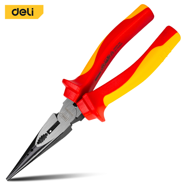 Insulated Labor-saving long nose pliers 8"